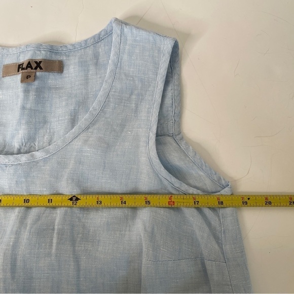 FLAX Sleeveless Tunic Top Light Blue Size Small - Picture 6 of 8